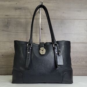 Tumi Black Leather Tote Bag